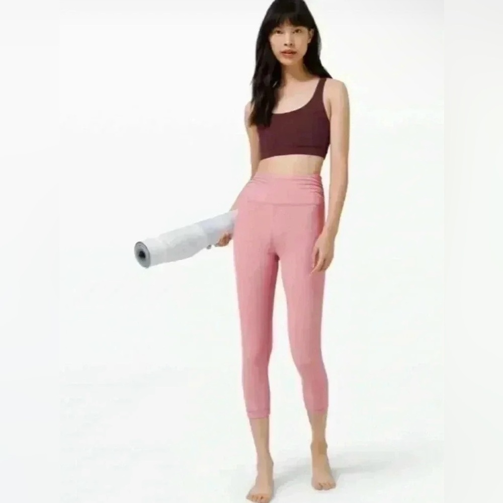 Lululemon 6 Align Crop Cross Waist Leggings 21" Pink Taupe